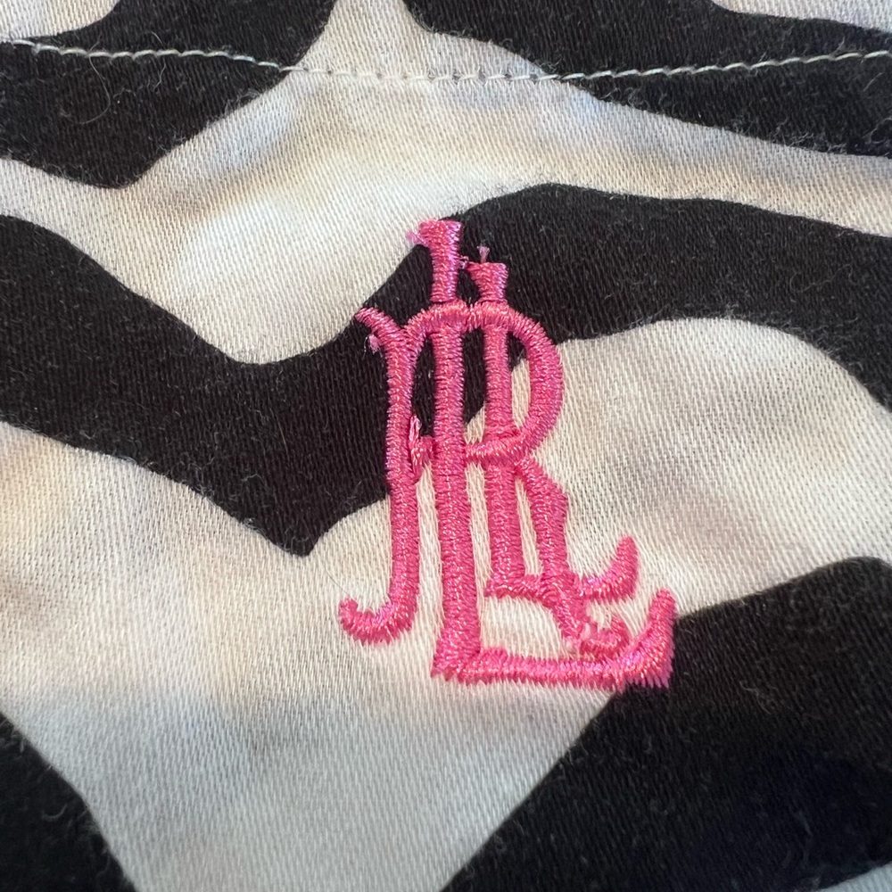 LAUREN RALPH LAUREN black-and-white zebra with pink detail night, shirt, size XL - Picture 3 of 5